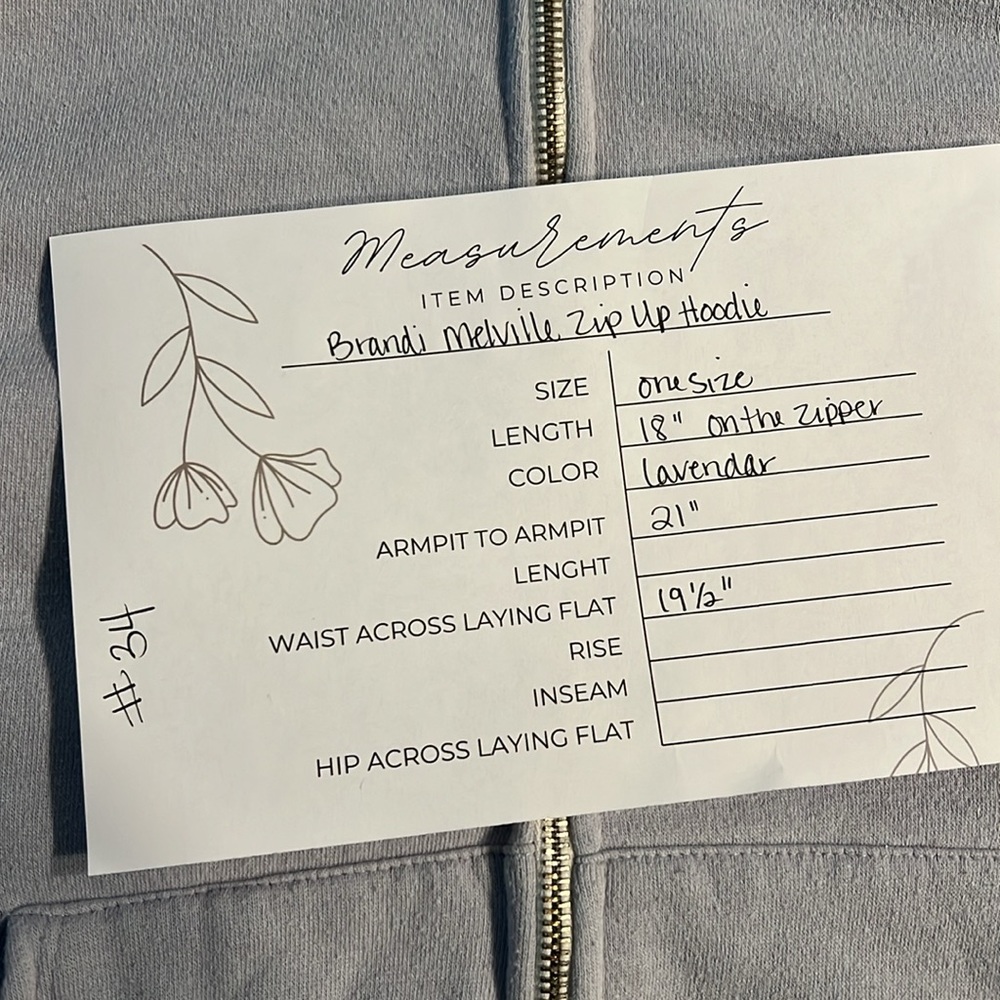 Brandi Melville Zip Up Hoodie | Sz One Size - Picture 14 of 14